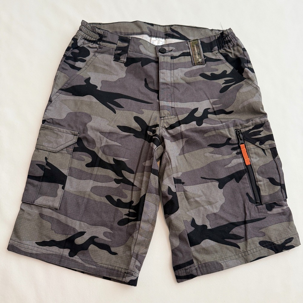 Solognac Cargo Shorts Men Size M Grey Camo Bermuda 500 Tactical Ripstop